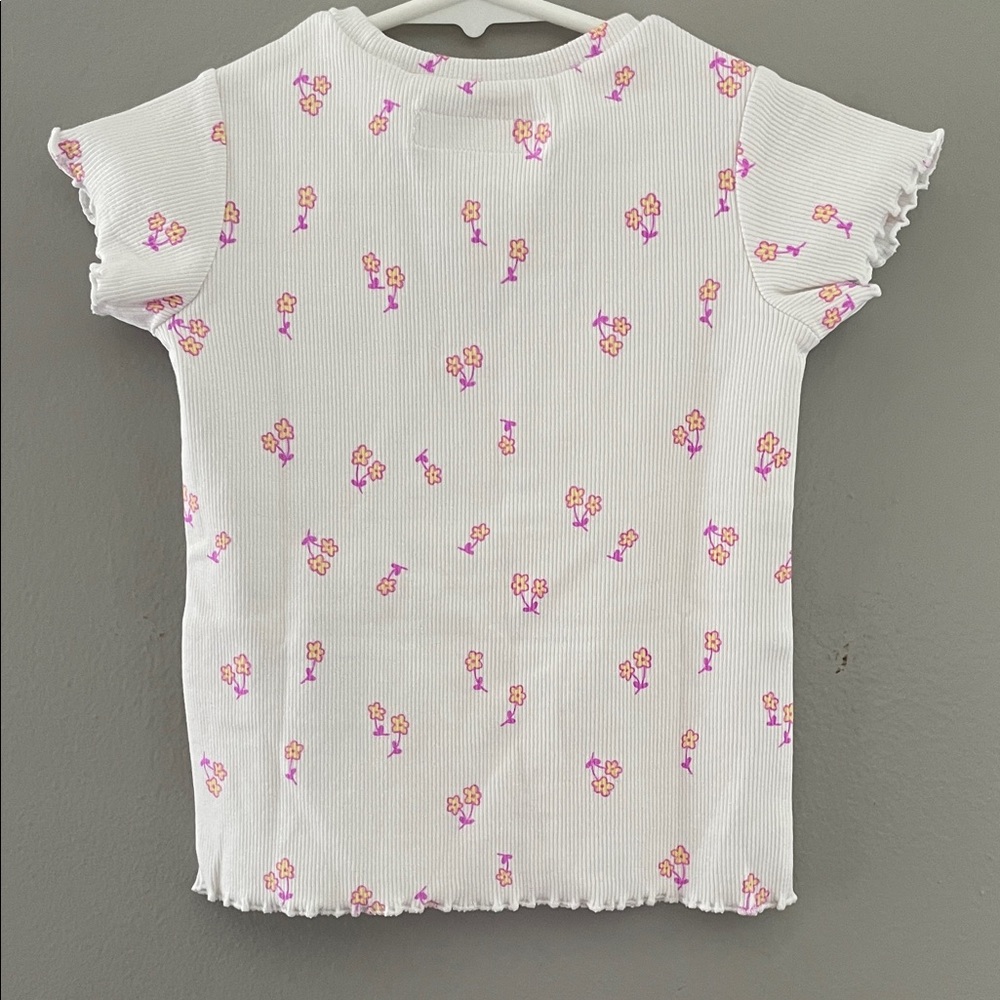 Zara Floral Print Kids Shirt - White and Pink - Picture 2 of 3
